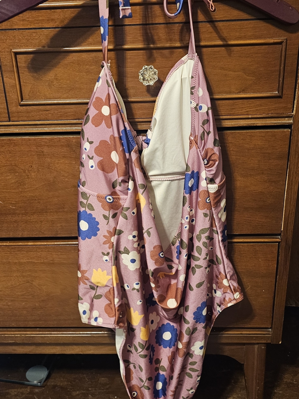 Princess Highway Pink Floral Swim Top with Knot Detail - Picture 2 of 8